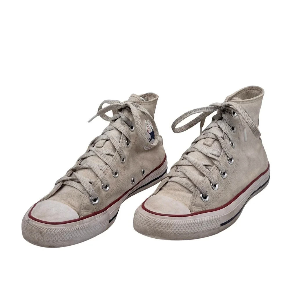 Converse Chuck Taylor All Star Shoes Mens Size 5.5 Beige High Top Sneakers